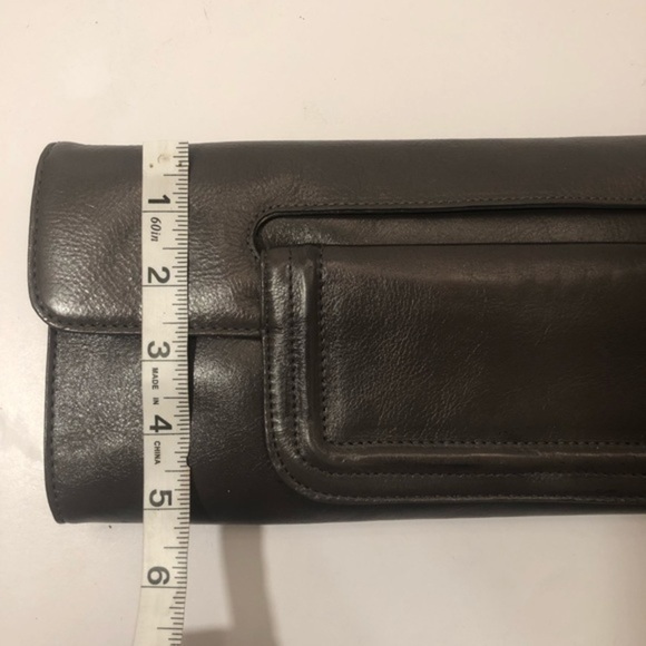 Hobo gray leather clutch bag